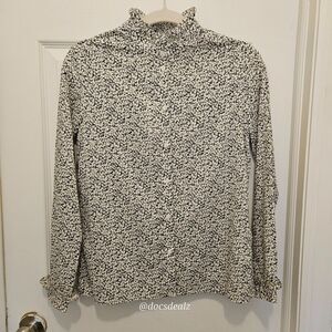 Bonpoint Jadis Blouse Sky Blue with White floral pattern Women's Size XS